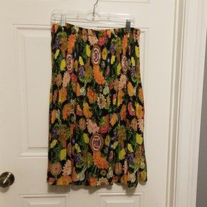 Floral lined pleated skirt